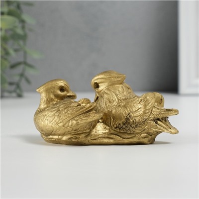 Нэцкэ фигурка «Уточки мандаринки вместе», 11×6×4.8 см, под бронзу