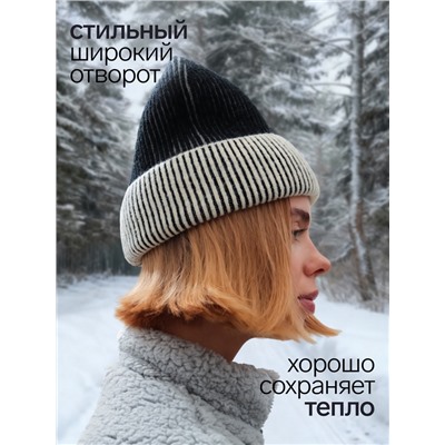 Шапка женская MINAKU, размер 56-58, чёрная