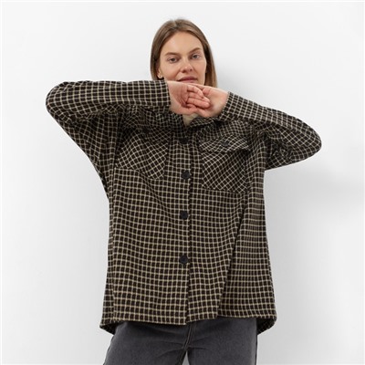 Рубашка с карманами женская Mark Formelle, бежевая, чёрная, размер 44