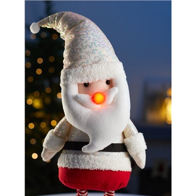 Фигура текстиль «Дед Мороз» 55-84 см, телескопические ножки, 1 LED, от батареек LR1130×3, свечение тёплое белое