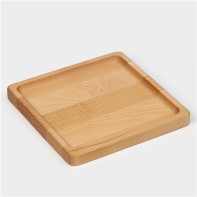 Тарелка деревянная Adelica «Классика», 19×19×1.8 см, пропитана минеральным маслом, берёза