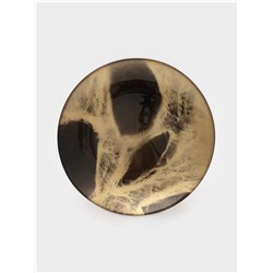 Тарелка Magistro Brown Marble, d=21 см, стекло, коричневая
