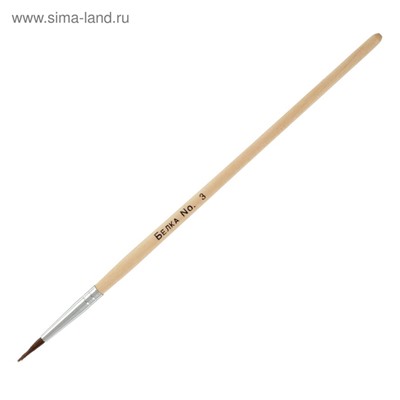 Набор кистей для рисования, белка, 5 штук: № 1, 2, 3, 4, 5, круглые, деревянная ручка, международный размер