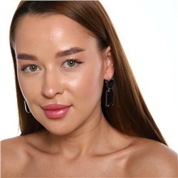 Серьги посеребрение, камень крупный черный, 201521, Уценка, арт. 08.1191