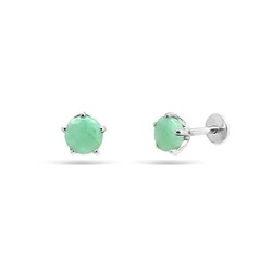Серьги из серебра изумруд берилл, Ю-25003р