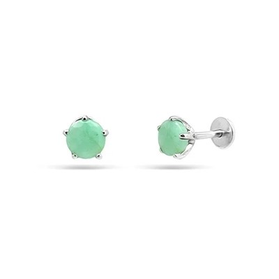 Серьги из серебра изумруд берилл, Ю-25003р