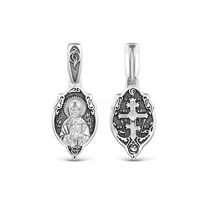 Подвеска из чернёного серебра - Матрона Московская 925 пробы К3-693ч