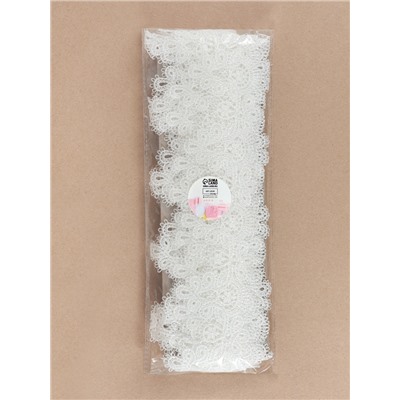 Кружево гипюровое, 55 мм, 6.8±0.5 м, белое