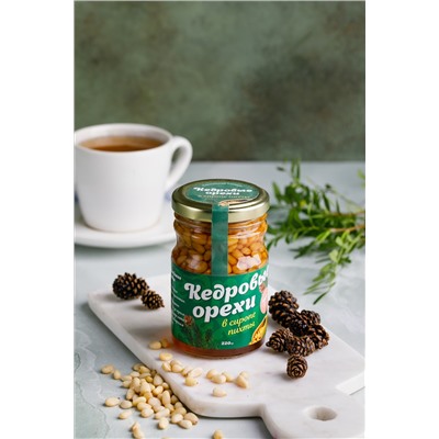 Кедровый орех в сиропе из Пихты на фруктозе / стекло / 220 гр / Солнечная Сибирь