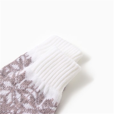 Носки женские новогодние шерстяные, цвет сиреневый, размер 25-27