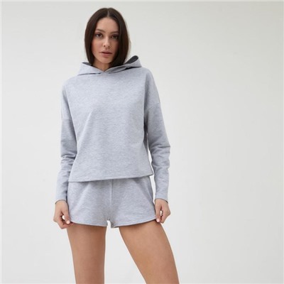Костюм женский (толстовка, шорты) MIST, размер 48-50, серый