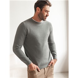 Джемпер фактурной вязки из хлопка с нейлоном