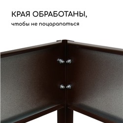 Грядка оцинкованная, 195×100×15 см, коричневая, Greengo