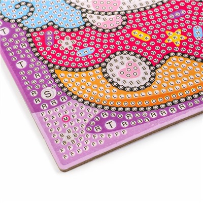 Алмазная мозаика 4в1 для детей. Создание стикеров, магнитов, брелоков и картины «Сказочные Единорожки», набор для творчества