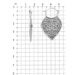 Серьги из чернёного серебра 925 пробы 16105