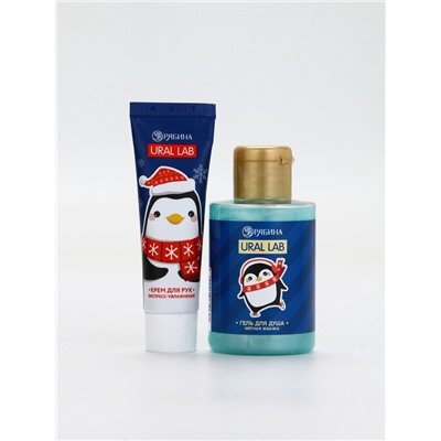 Новогодний подарочный набор косметики «Уютной зимы», гель для душа 110 мл и крем для рук 30 мл, URAL LAB