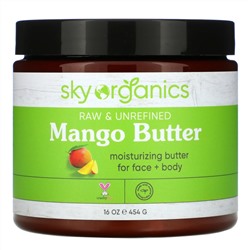 Sky Organics, Organic Unrefined Raw, Mango Butter, 16 fl oz (454 g)