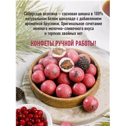 Сосновая шишка в белом шоколаде с брусникой / 185 г / дой-пак / ТМ Сибирский кедр