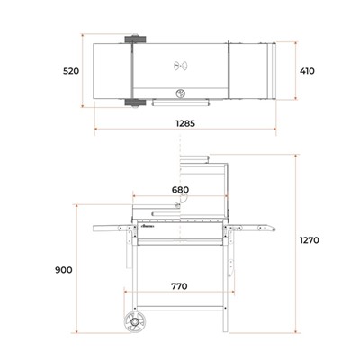 УЦЕНКА Мангал «МАН 205», 2 мм, 128.5×52×90 см