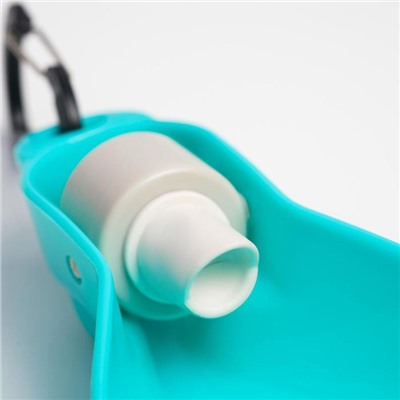 Поилка прогулочная, 300 мл, фигурная, с мягким носиком, пластик, бирюзовая