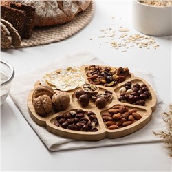 Менажница Доляна «Соты», 25×25×1.3 см бамбук