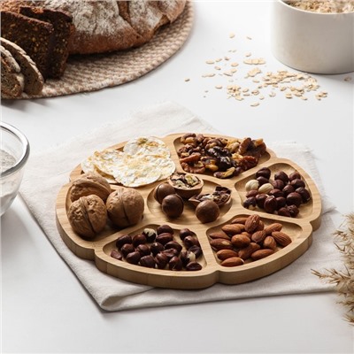 Менажница Доляна «Соты», 25×25×1.3 см бамбук