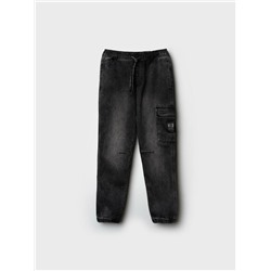 Брюки текстильные джинсовые утепленные флисом для мальчиков