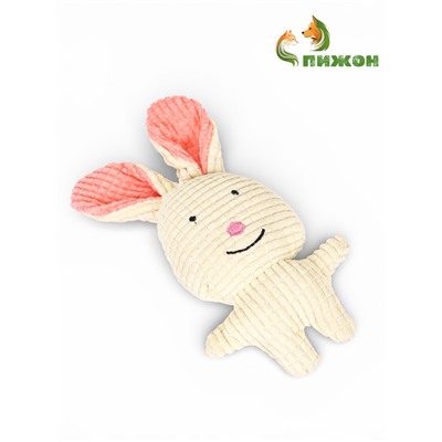 Мягкая игрушка для собак «Заяц», 26.5 с, с пищалкой, белая