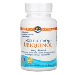 Nordic Naturals, Nordic CoQ10, убихинол, 100 мг, 60 мягких желатиновых капсул