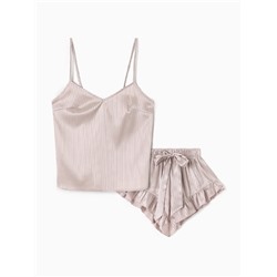 Пижама женская (топ, шорты) женский MINAKU: Home collection, бежевая, размер 42