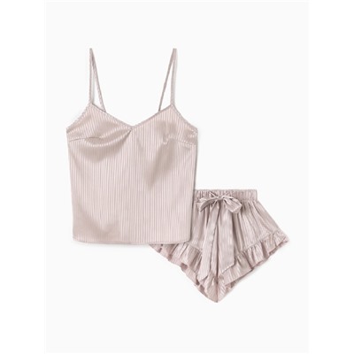 Пижама женская (топ, шорты) женский MINAKU: Home collection, бежевая, размер 42