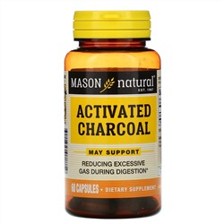 Mason Natural, активированный уголь, 60 капсул