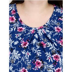 Платье "Душка (синий) Цветы"