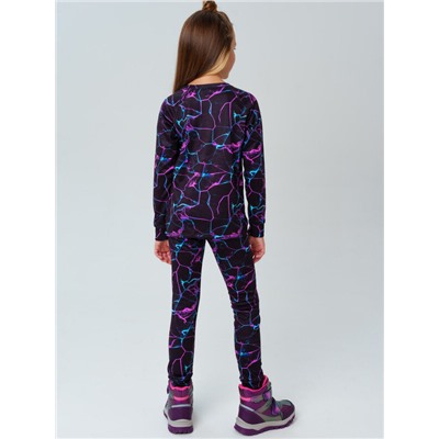 Термокомплект трикот. для девочек: фуфайка (футболка) с длин. рук, брюки