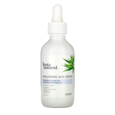 InstaNatural, сыворотка с гиалуроновой кислотой, 60 мл (2 жидк. унции)