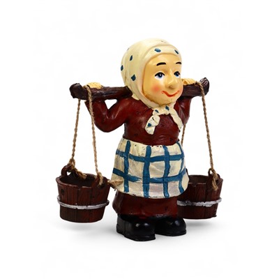 Садовая фигура из полистоуна «Бабушка с ведрами», 20×7×19 см, Greengo