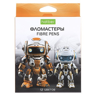 Фломастеры 12 цв. "Робо" ECO в карт. короб. с европодвесом
