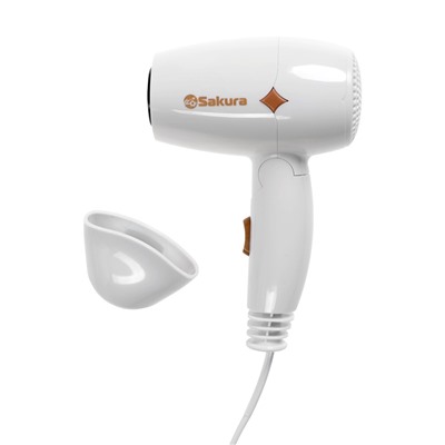 Фен Sakura SA-4049W, 1200 Вт, 2 температурных режима, 2 скорости, белый