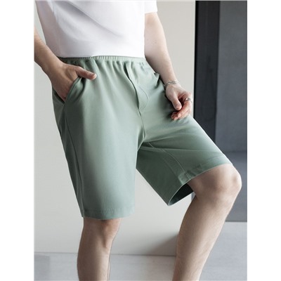 Шорты из тонкого футера с карманом на молнии