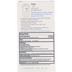 Dove, Clinical Protection, дезодорант-антиперспирант Prescription Strength, аромат «Оригинальный», 48 г