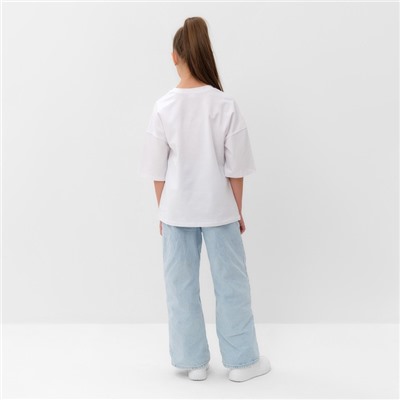 Футболка детская однотонная MINAKU: Basic line, белая, рост 98 см