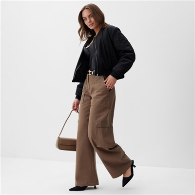 Брюки женские карго MIST Base, размер 46-48, коричневые