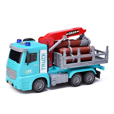 Машина "Лесовоз" на батарейках, в коробке