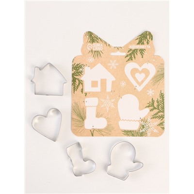 Формы для выпечки новогодние «Уют», 4 шт.
