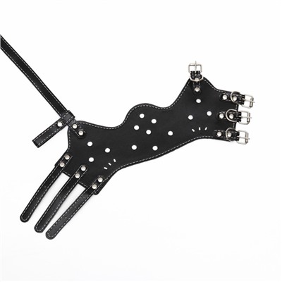 Намордник из прессованной кожи регулируемый, 4 (длина по носу 8.8 см, обхват морды 29-35 см), чёрный