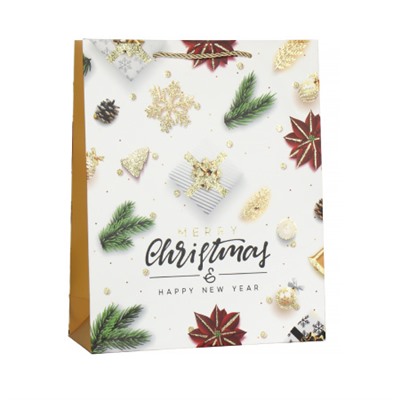 Пакет подарочный 26х32х10 / 362-33-M /уп 12/480/Новый год