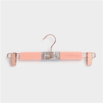 Вешалка для брюк и юбок LaDо́m Rose Gold, 33×3×12 см, покрытие вельвет, розовая