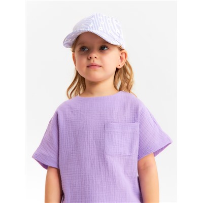 Футболка для девочки из муслина KAFTAN, лиловая, рост 98 см