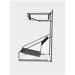 Посудосушитель настольный с поддоном, 38.5×38.5×24 см, черный