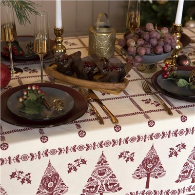 Скатерть новогодняя «Доляна» Merry Christmas, 146×110± 3 см, 100% хлопок, рогожка 164 г/м²